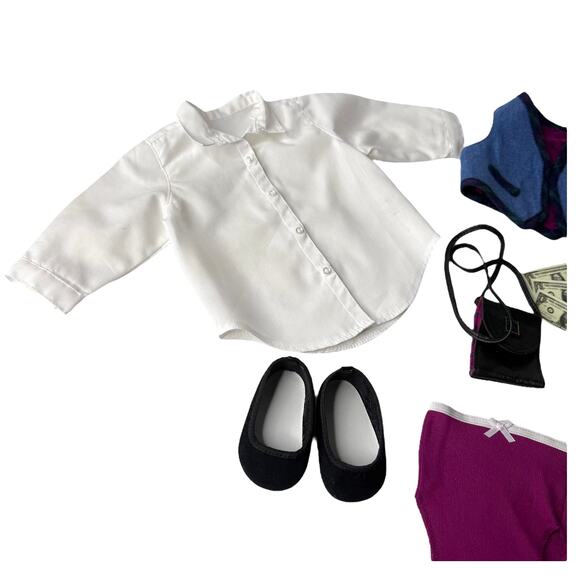 American Girl Mix Match Outfit Pleasant Co Doll Accessories Shoes Necklace Vest - Picture 4 of 10